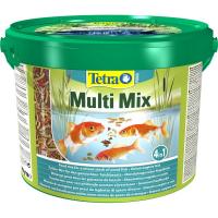 Корм для прудовых рыб TetraPond Multi Mix гранулы хлопья таблетки гаммарус 10л