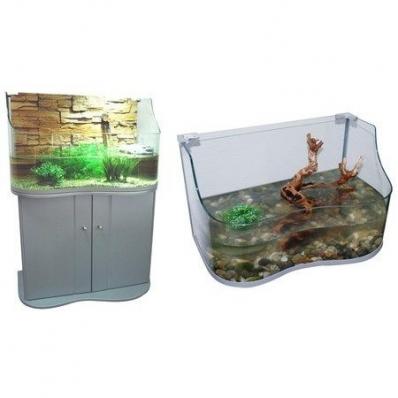 LUCKY REPTILE Акватеррариум для Черепах "Turtle-Tarrium", серебряный, 80х45х50cм, 70л (Германия)