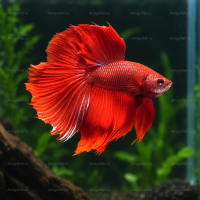 Красный петушок Betta splendens Халф Мун