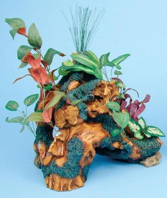 Декор Коряга с растениями, стиль 1